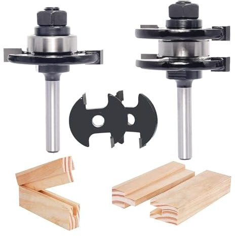 Adjustable Tongue & Groove Router Bit Set, 1/4 Shank, 1-3/4 Cut Dia.