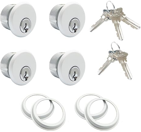 elox Storefront Zinc Mortise Cylinders for Adams Rite Commercial Storefront Door Lock 2 Pairs of KA (aka: Key Aliked or Matching Keys) Packed in Aluminum Finish
