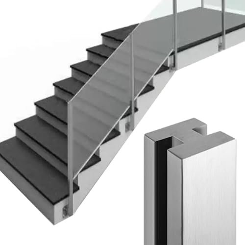 AVLLSO Ringhiera per Scale in Vetro con Fessura, Balaustra per Guardrail per Piattaforme Interne ed Esterne, Acciaio Inossidabile 304