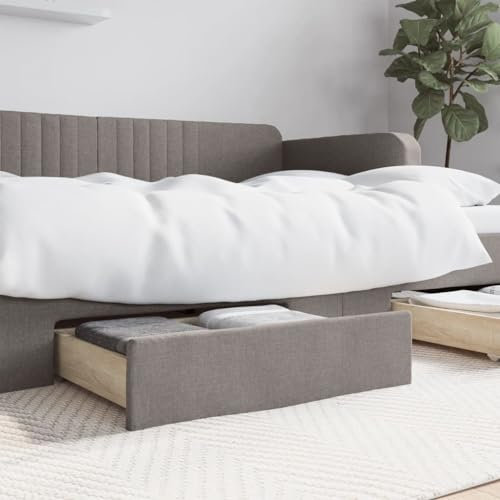 Lauuoeriau Möbelartikel, Bettschubladen, 2 Stück, Taupe, Holz- und Stoffmöbel