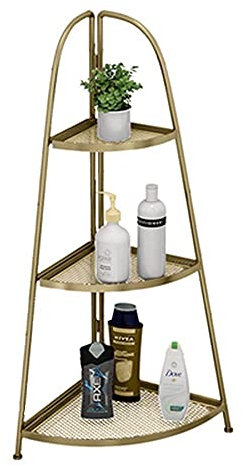 Msuiiixcccc Standing Shelf Units Metal Storage Corner Rack Shelf Plant Flower Stand Modern Corner Bookshelf for Any Room(2929102CM Gold)