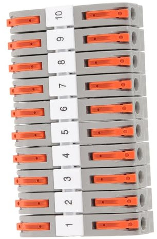 GLEAVI 10 Sets Pct211 Grey Din Rail Terminal Blocks Electrical Screw Wire Connectors Quick Splice Terminal Block Kit for Circuit Wiring