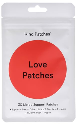 Kind Patches Love Patches - Natural Libido Booster for Women and Men - Ashwagandha and Red Ginseng to Enhance Intimate Wellness and Energy - 30 Count