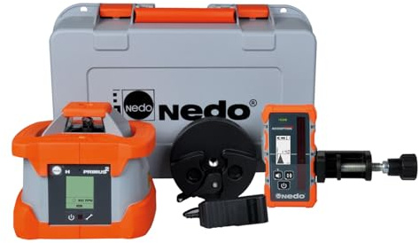 NEDO Rotationslaser PRIMUS 2 H inkl. Laserempfänger ACCEPTOR MAXX - Vollautomatischer Baulaser für horizontale Anwendungen