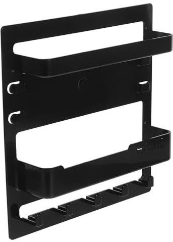 BUGUUYO 1 Satz Schlüsselhaken Bauernhaus-Wandregal Fernbedienungshalter für die Wandmontage Hunde -Leine -Lagerregal Hundeleinenaufhänger Eingangsregal p.s Black