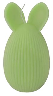 Kerze in Eiform mit Hasenohren - Farbe Pistazie - Höhe 12 cm - handgefertigt - Made in Italy - Cereria di Giorgio