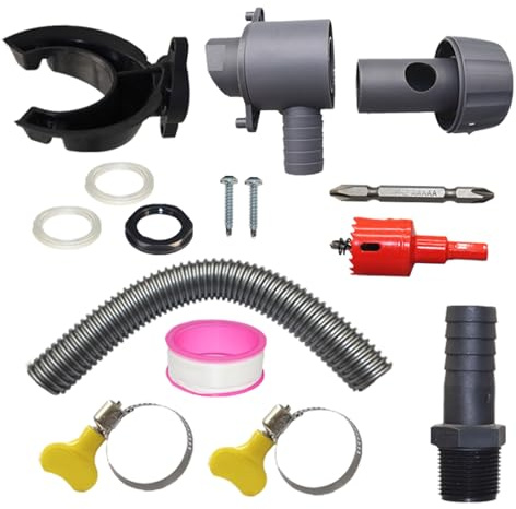 di raccolta 'acqua piovana resistente alle intemperie con kit di tubi, filtro 'acqua per tubi di scarico | Adatto per diametro interno 70-110 mm, include tubi da 0,5 m e 1 m per una