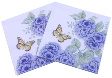 60 Stück Bedruckte Papierservietten Lila mit Schmetterlingsdesign Tischservietten für Hochzeiten Geburtstagsfeiern und Hochwertige Partydekoration