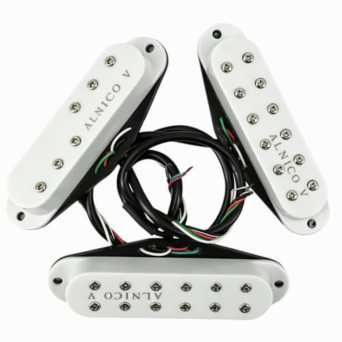 Alnico V Single Coil Pickup Set, High Output Pickups E-Gitarre Hals/Middle/Bridge Pickups für Stratocaster/Strat Gitarre Ersatzteil