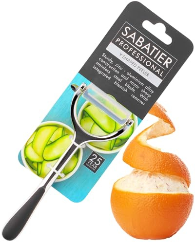 Sabatier Premium Y Shaped Vegetable Peeler - Great Kitchen Gadget, with Sturdy Zinc Aluminum Construction with Silver and Chrome Colour, Glides Easily Over Apple, Carrot Or Potato