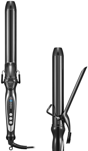 FUNBUGS Long Barrel Curling Tongs - 32mm Hair Curler with Double Ceramic