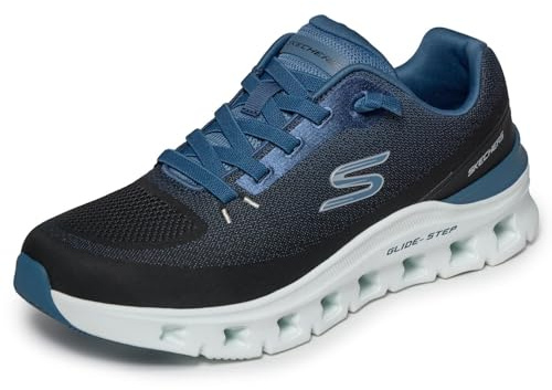 Skechers Men's Glide-Step Pro Waverra | Glide-Step, Air-Cooled Memory Foam, Machine Washable, Vegan, Geometric Midsole, Engineered Jacquard Knit Upper, Casual