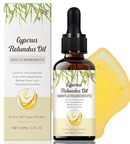 Cyperus Rotundus Oil for Hair Removal - Natural Body & Facial Hair Treatment for Women. Reduces Unwanted Hair Growth Post-Shave, Shrinks Pores, Hydrates & Soothes Skin. Promotes Repair & Smoothness