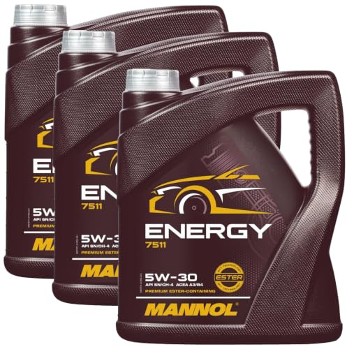 3x 4L Mannol Energy 5W-30 Motoröl passend für ACEA A3/B4 VW 502.00 505.00 MB 229.3 229.5