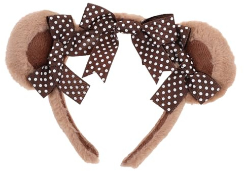 CIYODO Diadema Orejas Oso Peluche Marrón Adorno Cabeza Fiesta Disfraz Cosplay Accesorio Para Mujeres Niñas