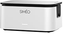 SIMÉO Lunch Box Électrique – Boîte Repas Chauffante 0,9 L en Inox – Portable avec Poignée Rabattable – Réchauffe les Repas en 30 à 60 min – Couvercle Hermétique – 80 W, Blanc
