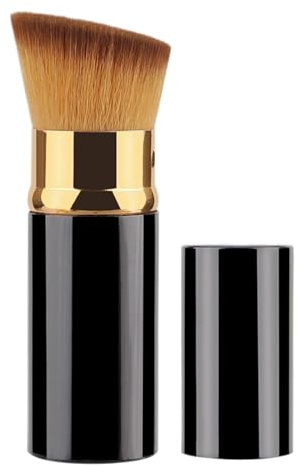 Njidher Puderborste – applikator för makeup med ett lock | Blush pensel för ansikte – för solkräm rouge bronzer highlighter resor och firande