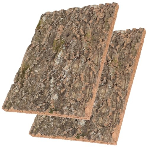 BAZEITFLOW de Corteza de Corcho Natural y Alfombra de Escalada 2 Piezas Fondo Decorativo Textura Auténtica para Terrarios de Reptiles para Gecko en Contenedores de Vidrio