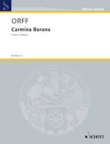 Carmina Burana: Cantiones profanae. Solostimmen (STBar), gemischter Chor (SATB), Kinderchor, 2 Klaviere und Schlagzeug. Schlagzeug (Pauke, piatti, Tam ... Tamborine, Rassel). (Edition Schott)