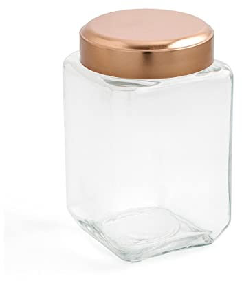 MI CASA Bottiglia Barattolo in Vetro Rame 1,25 l, Cristallo, Ramato, 1.25L