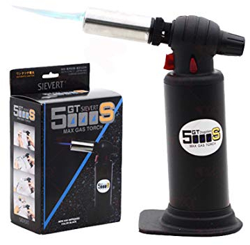 Gmjay Flamme Réglable de Briquet Butane de Cuisine de Chalumeau avec La Serrure de Sécurité Appropriée a La Fonte d'or/Soudure