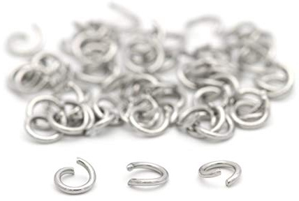 NaturSchatulle Biegeringe Edelstahl Ø 3-8mm Binderinge I 50 Stück Spaltringe Verbindungsringe Ösen Basteln DIY Schmuckherstellung Nickelfrei (6mm)
