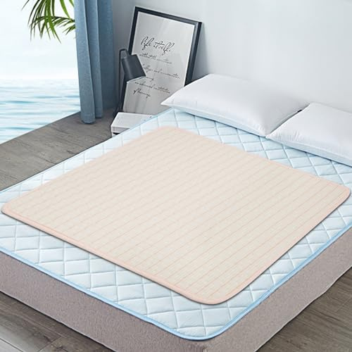 Bed Pads for Incontinence Washable, 40x55 Large Reusable Waterproof Soft Wetting Pee Underpad for Adults, Elderly, Seniors, Women, Kids & Pets, Machine Washable Pad for Bed, Sofa-Beige