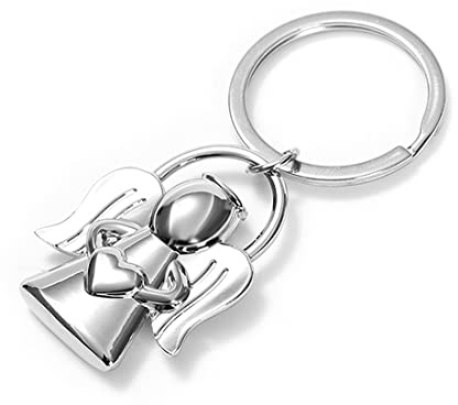 MenYiYDS keychain with guardian angel - lucky charm talisman - gift for partner, mother, daughter and child