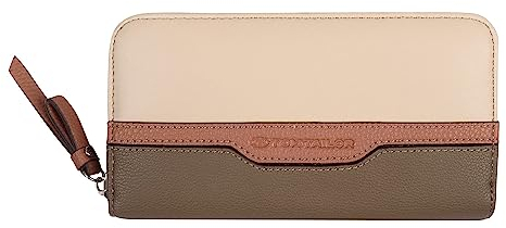 TOM TAILOR Jule Damen Geldbörse Portemonnaie Reißverschluss Groß Beige