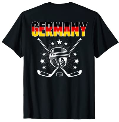 Deutschland Eishockey Fans Trikot Deutschland Flagge Puck Hockeyschläger T-Shirt