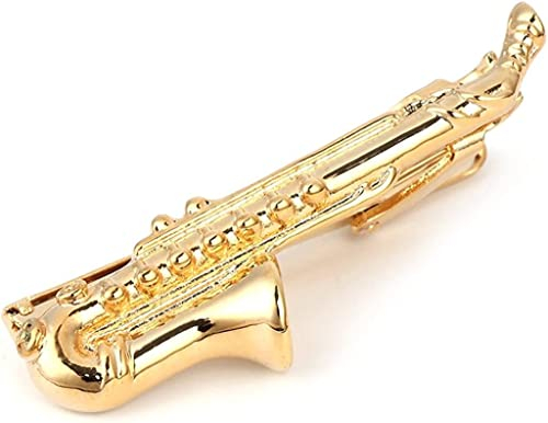 DUUDAH Modische Krawattenklammern, Krawattennadel, 1 Stück, T2023–2 Gold, Saxophon-Krawattenklammer, Krawattennadel, Klemme, Hochzeitsanhänger, kreative Geschenke