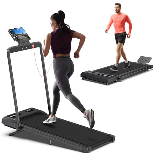 Cinta de correr plegable para el hogar, caminadora 2 en 1 con capacidad de 300 libras
