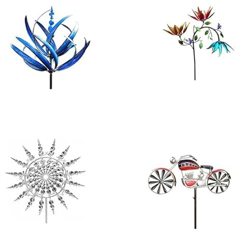 3D Einzigartige Und Magische Metall Windmühle Drehen, Windspinner Für Garten, Windspinner Windmühle, Windspinner Pfähle Ornamente Für Hof, Windskulptur Spinner (Flower)