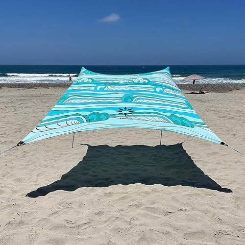 Neso Tenda da spiaggia gigante, 2,5 m di altezza, 3,4 m x 3,4 m, angoli rinforzati e una tasca refrigerante (si gonfia