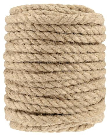 ZEONHEI 12mm x 30m Thick Jute Rope, 98Feet Natural Jute Garden Twine Hemp Rope for Craft DIY Gardening Bundling Camping Decorating