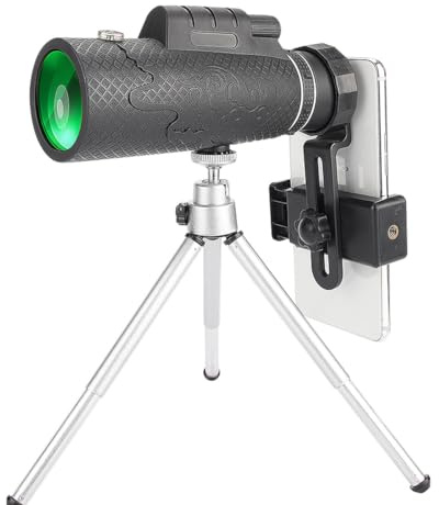 Telescopio de teléfono 60 x 60 HD monocular resistente al agua, telescopio portátil para exteriores con trípodes