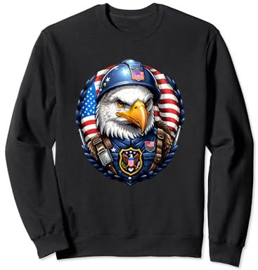 Patriotischer Adler in Soldaten Gear | Freedoms Brave Guardian Sweatshirt