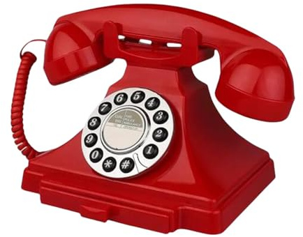 Sharplace Audio Guest Book Phone Audio Messages Desk Telephone for Bar Office Retirement Party Anniversary, Red