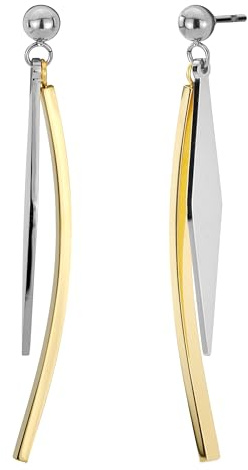 Traveller Ohrstecker - Hänger - Damen - Bicolor Gold & Silber - 50 x 4 mm - Edelstahl - Vergoldet - 181287