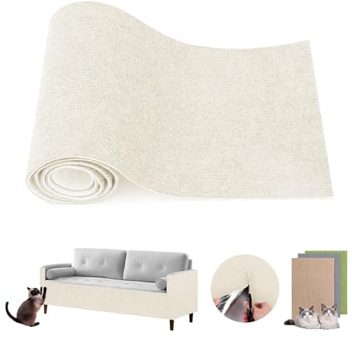 Selbstklebend Kratzmatte Katze,40×200cm DIY Climbing Cat Scratcher,Katzenkratzmatte für Schützt Teppiche,Trimmbare Selbstkleber Kratzwand Katzenkratzbretter,Protect Your Furniture from Claws