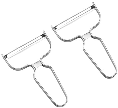 GRIRIW 2piezas Pelador De Verduras Multifuncional Pelador Recto De Patatas y Pepinos Diseño Compacto y Fácil De Almacenar Mango Ergonómico y Antideslizante Para Cocina y Uso Diario