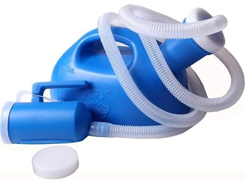 HELINAZI Contenitore di raccolta delle urine, 2000ML maschio Urinal, Travel Toilet Pee Bottle, Portable Urine Cup,Blu