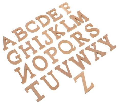 Warmhm Holzbuchstaben Set Mit Buchstaben Massivholzmaterial Für Tischdekoration Bastelprojekte Und Foto-Requisiten