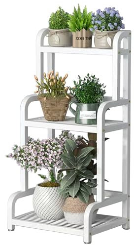 Soporte de metal para flores, estante multifuncional de 3/4 niveles, escalera de esquina resistente para decoración de interiores y exteriores