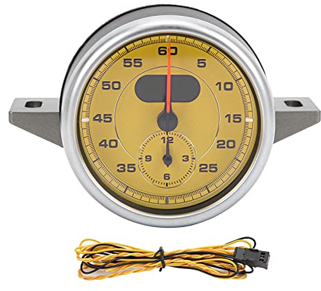 Reloj de calibre del tablero de Gearwell, clúster de instrumentos interiores compatibles con 2014 2021, reloj central de automóvil, reemplazo de la pantalla de tiempo del tablero (Jaune)