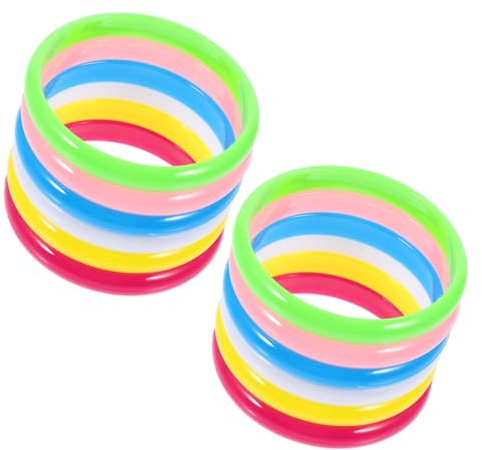 GARIOUANS Pulseras De Plástico Colores Mixtos Para Mujer y Niños Conjunto 12 Unidades Tamaño Estándar Versátiles Uso Diario Decoración y Manualidades