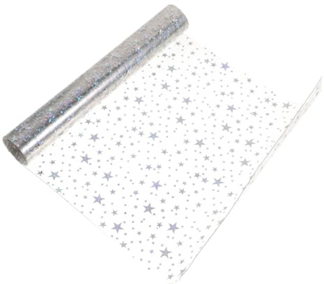 HEALSOPTHY Glänzende Stern PVC Folie Selbstgemacht Bastelfilm 20x120cm Transparent Vielseitig Für Stiftetaschen Schuhe Taschen Nähen Kinder Basteln