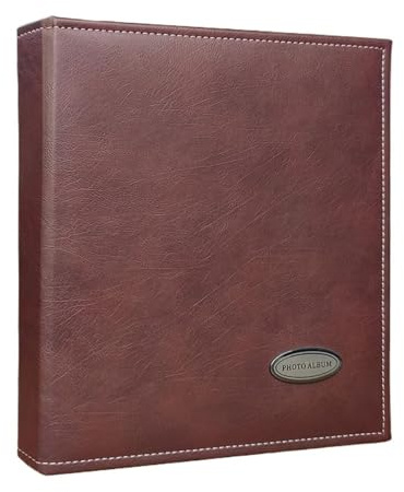 Album Fotografico Album fotografico da 7 pollici Copertina in finta pelle PU Album di foto Tour Libro autografi Raccoglitore di carte regalo(Dark Brown)