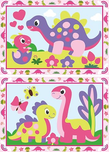 Ravensburger CreArt Bunte Dinosaurier - Malen nach Zahlen ab 5 Jahre | Malset mit Rahmen, Pinsel und Acrylfarben, Geschenk für Mädchen und Jungen