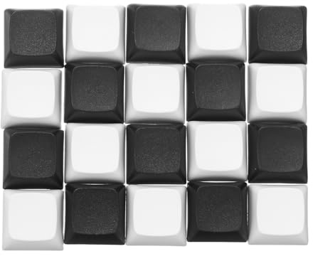 PATIKIL PBT Keycap Set, 20Pcs Colorful Mechanical Numeric Keypads Portable Blank Keycaps for Daily Office Work Gaming Entertainment Creative Design, Black White
